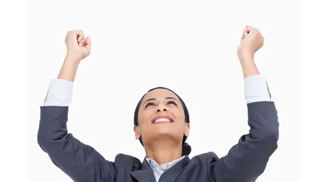 A team celebrating the results of a process improvement project