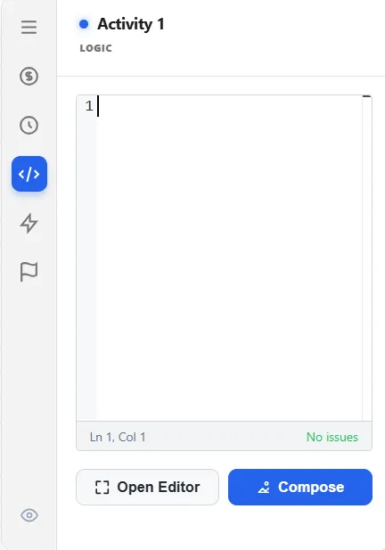 The activity Logic tab