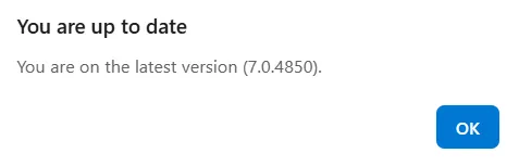 The up-to-date message after a check