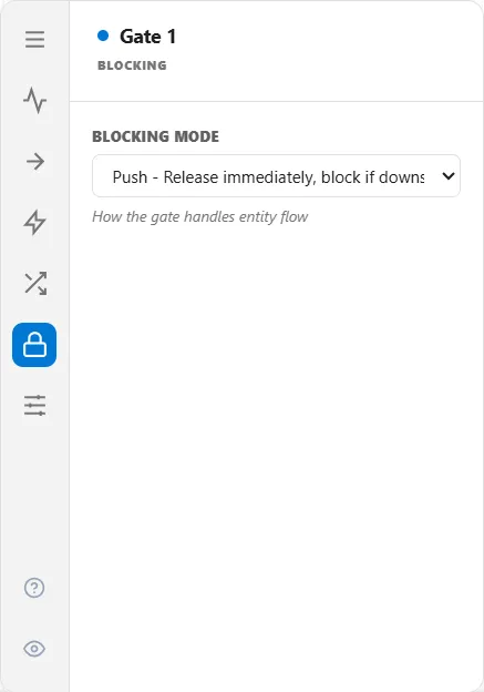 The gate Blocking tab