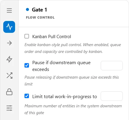 The gate Flow Control tab