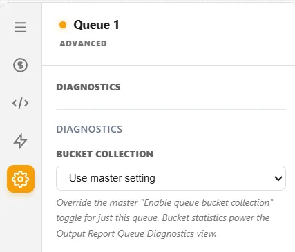 The queue Advanced tab