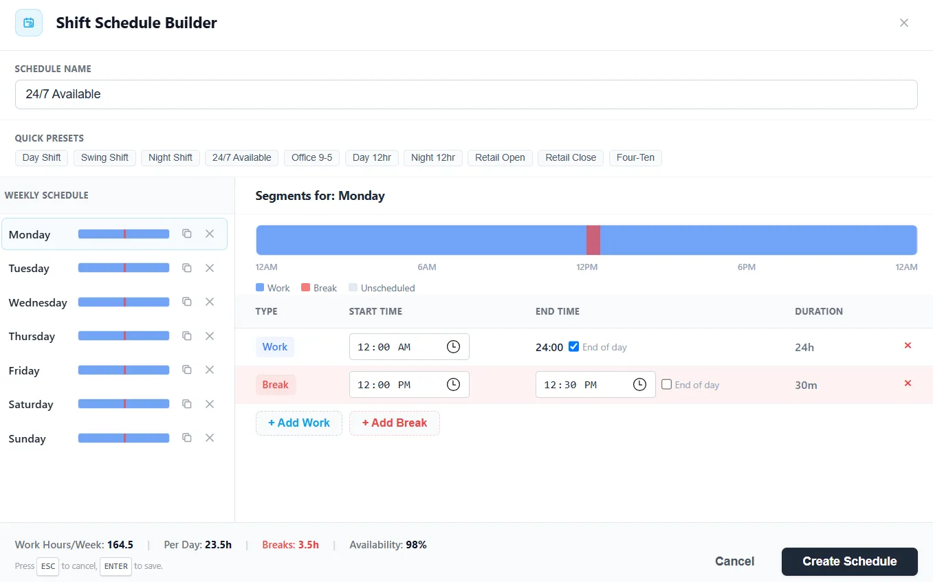 The Shift Schedule Builder